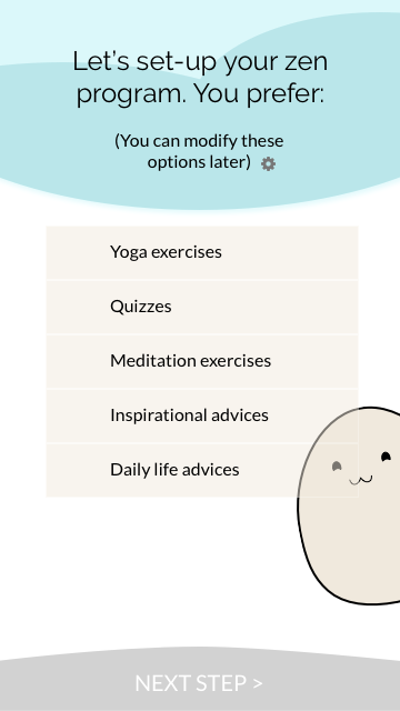 cute gamification Mobile app ux UI zen blue mental wellness