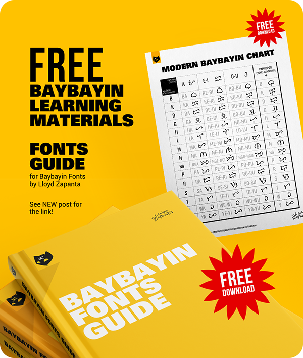 Baybayin Fonts Guide + Modern Baybayin Chart