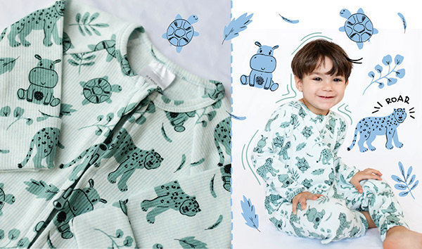 A set of illustrations for a children's clothing brand