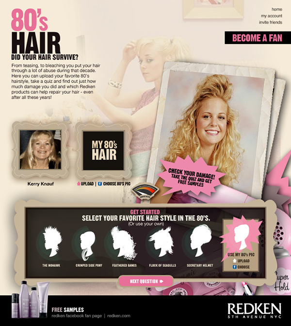 Redken 80's Hair Facebook App on Behance