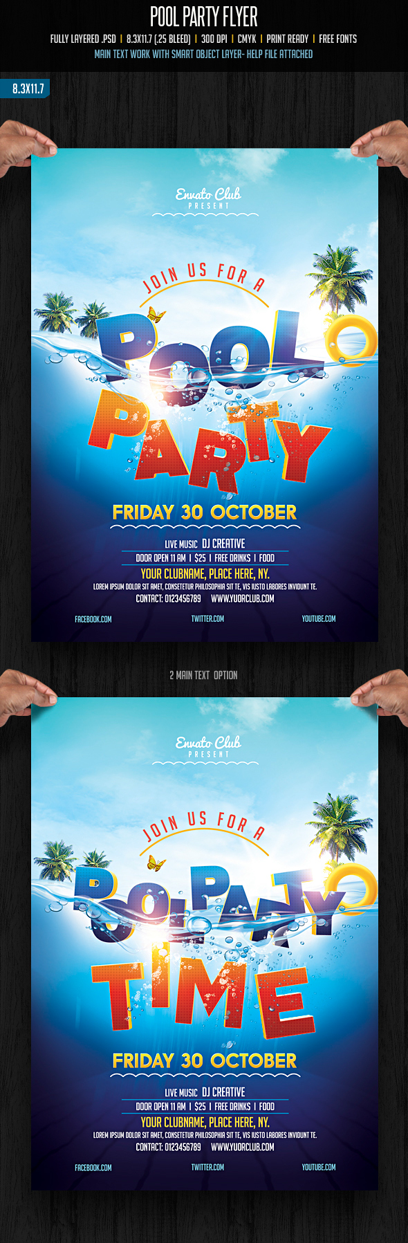 background beach beach party club Event flyer garden Holiday Invitation lounge