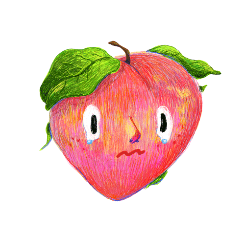 crying peach Fruit animated gif cute
