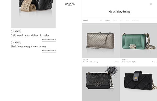 Linea Piu Boutique website on Behance