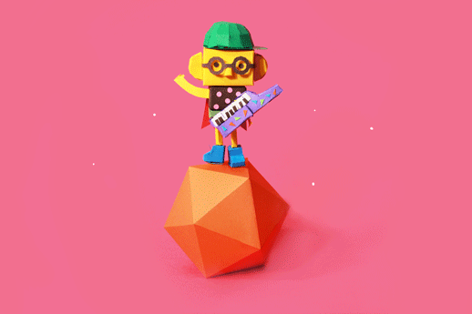 motion graphic motion stop motion tactile paper Character pepakura Hipster gif gifs