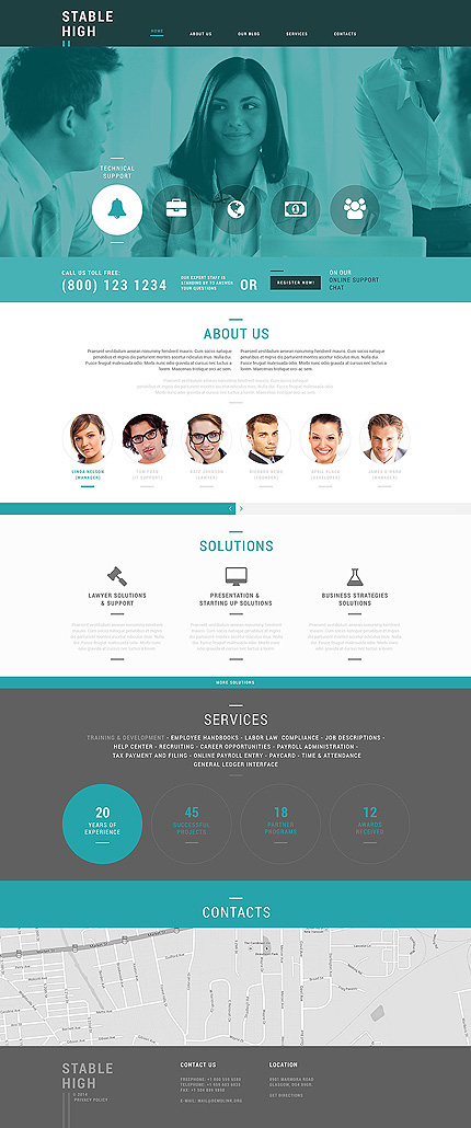 joomla Website Design Blue and White template Theme business