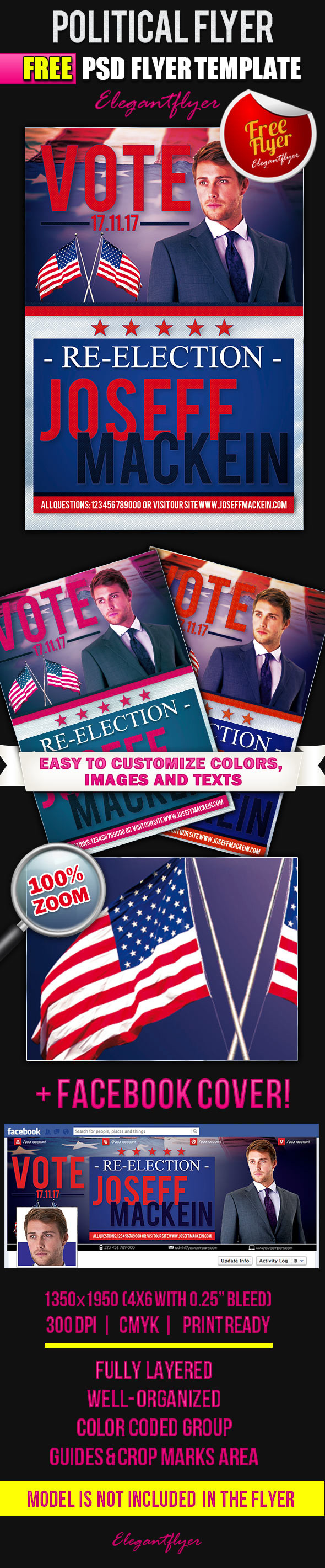 Political – Free Flyer PSD Template + Facebook Cover on Behance Pertaining To Free Political Flyer Templates