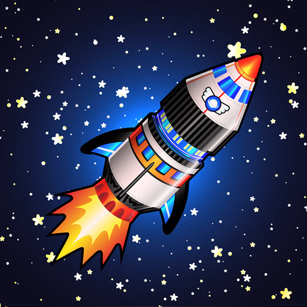 Space shuttle and rockets vector illustrations on Behance