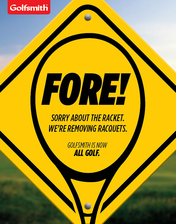 golf golfsmith fore pardon our dust Signage Retail in-store in-house remodel renovation campaign Collateral