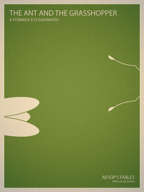 Aesop Fables minimalist Ilustração coleção poster