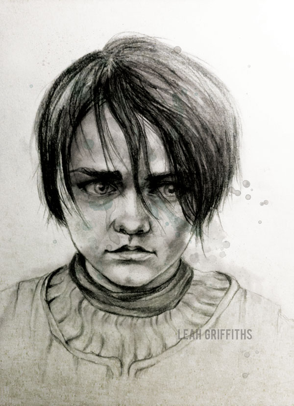 Arya Stark  got Game of Thrones ice and fire pencil graphite ink