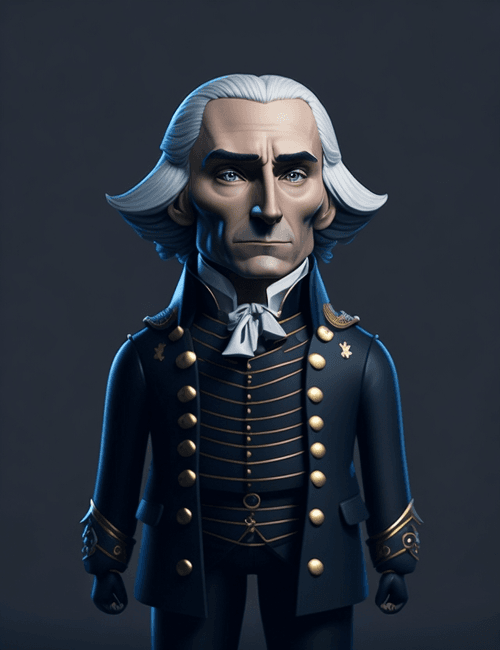 artificial intelligence digital illustration art cartoon adobe illustrator George Washington president