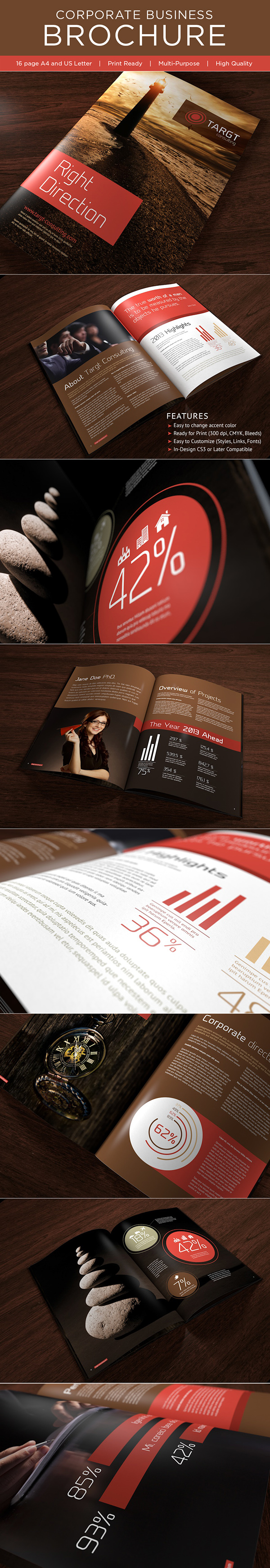 PDF file a4 annual report Booklet brochure business clean conceptual corporate report Customize dark designer