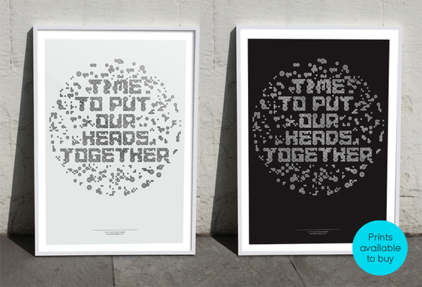 poster typographic graphic print a2 type custome font Effektive purchase shop buy limited edition screenprint Greig anderson time heads together