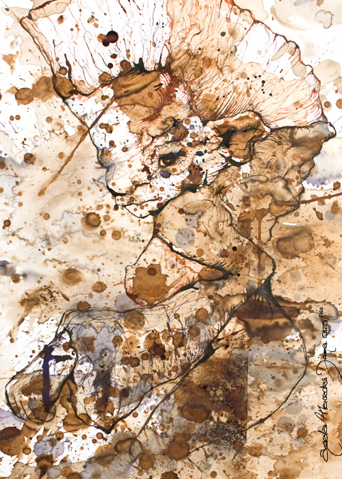 Coffee apophenia splotches stains hoploid Character figure ink tea Angela Otto creative imagination