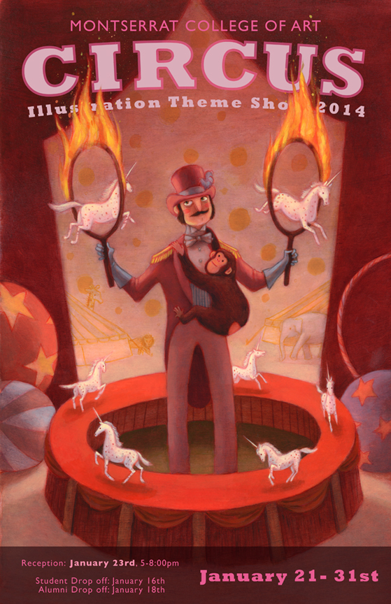 Circus unicorns fire Ringmaster poster