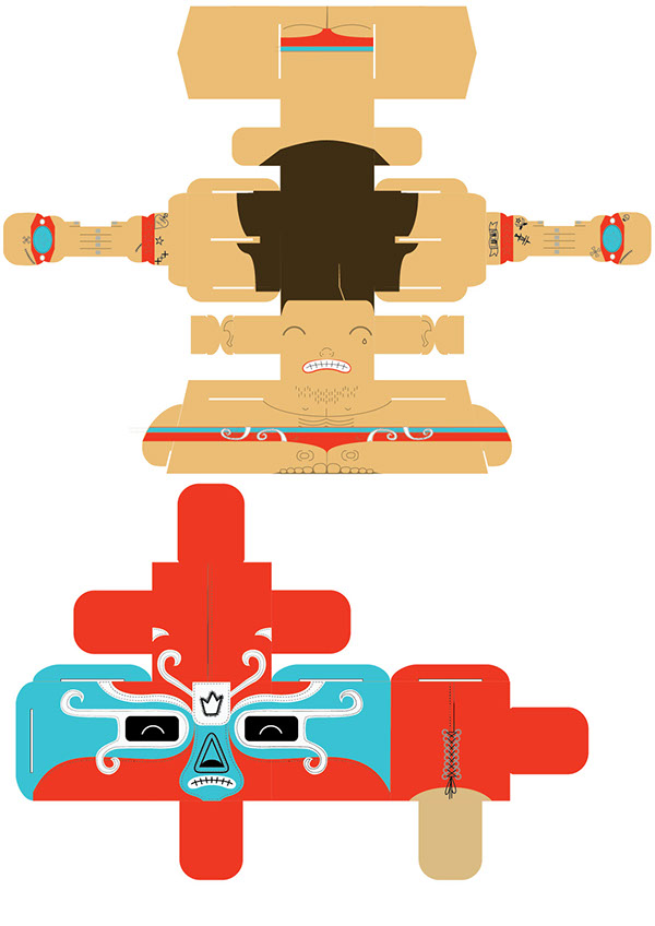 luchador Mexican paco red paper toy paper toy Wrestler fold template