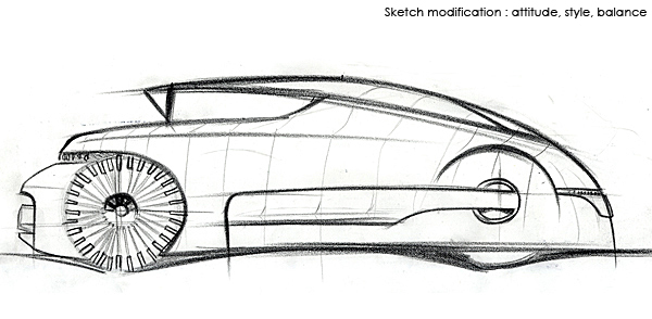 hot rod olivier Gamiette tutorial rendering photoshop concept car pencil