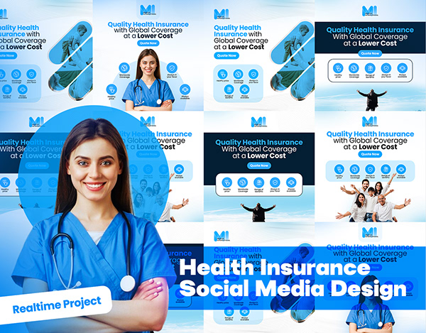 Health Insurance Social Media Post Design | Ads design