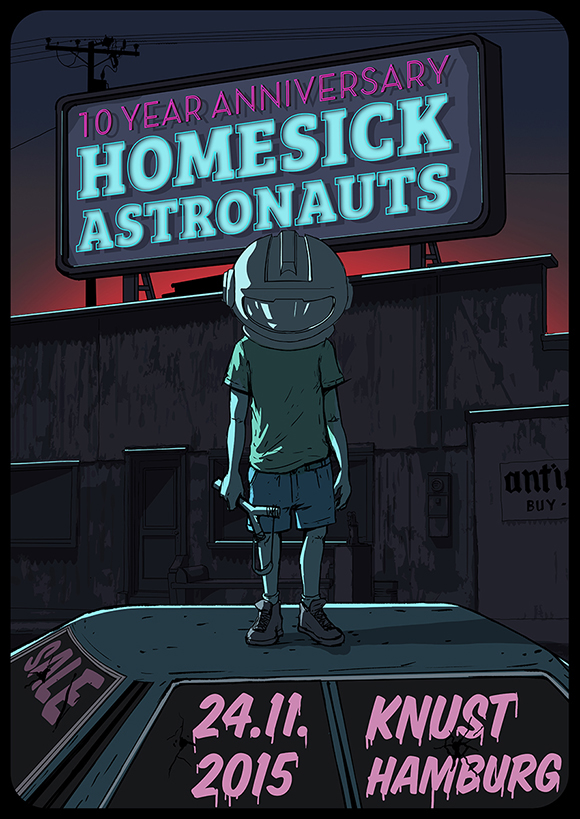 Adobe Portfolio gig poster concert homesick astronauts hamburg knust
