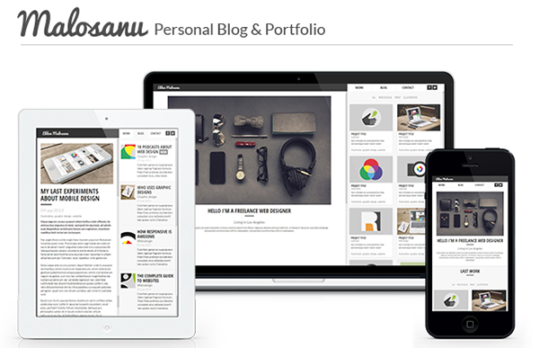 template Theme malosanu Blog portfolio bootstrap Responsive mobile