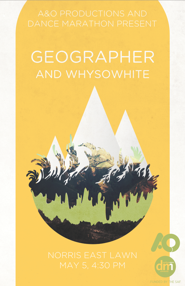 A&O Productions northwestern university geographer whysowhite concert poster