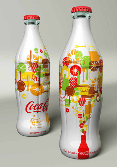 Coca-Cola coke package graphic pattern kitchen fork knife spoon Food  Brasil Brazil