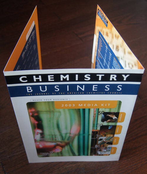 Chemistry Business chemistry business pocket folder folder sales kit Media Kit trifold table Layout