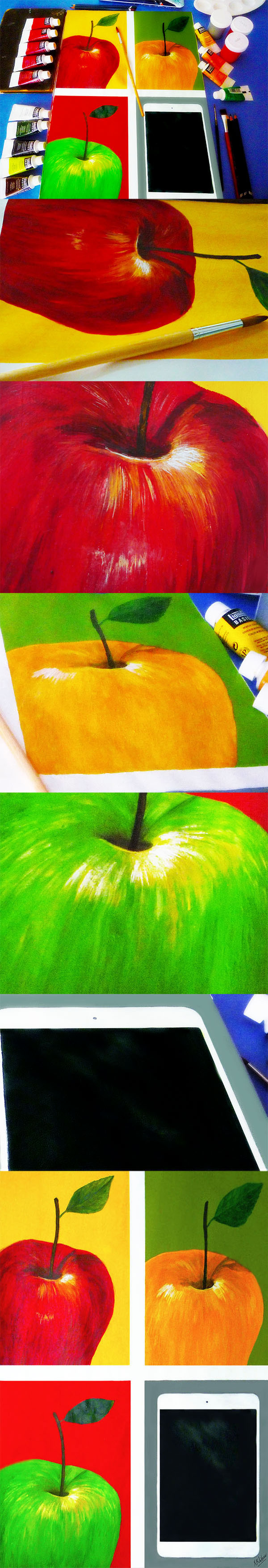 acrylic apple iPad Technology paint