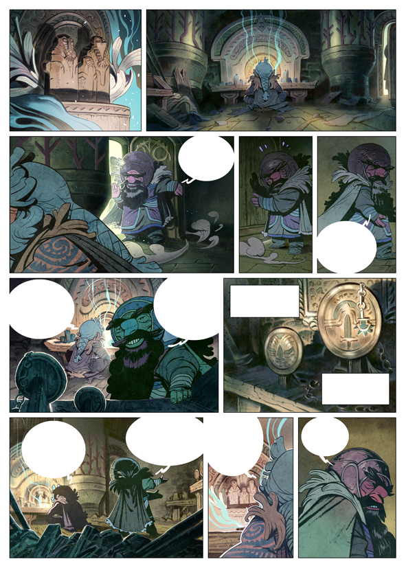 comic pages dwarf dwarves crowdfunding fantasy digital painting Corel Painter digital ink