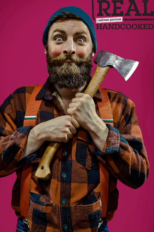 Adobe Portfolio Realcrisps Character funny Axeman woodcutter Photography  photographer advertisement actor