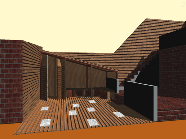 Autocad 2010 Render Fotorrealismo 3D arquitectura wood exterior laundry structure diseño construccion