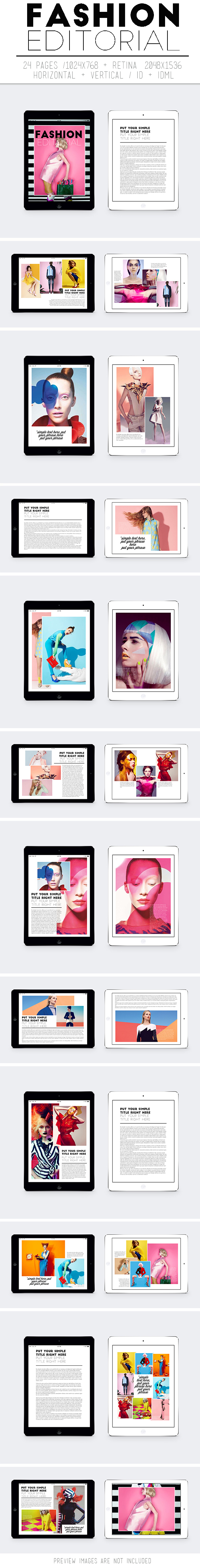 simple tablet iPad magazine editorial clean elegant model template retina horizontal vertical Layout lifestyle makeup