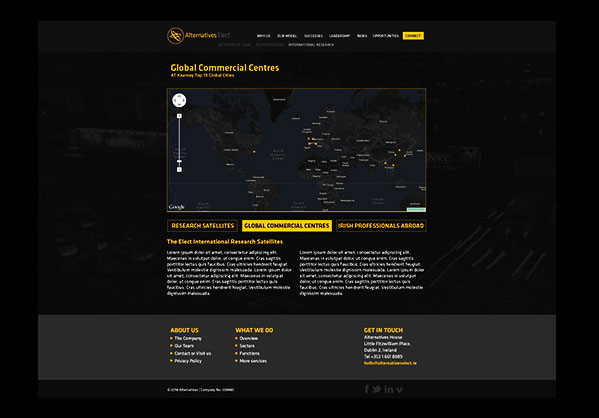 alternatives black yellow grey recruitmen modern Responsive Website Ireland dublin New York usa emptypage minimal dark