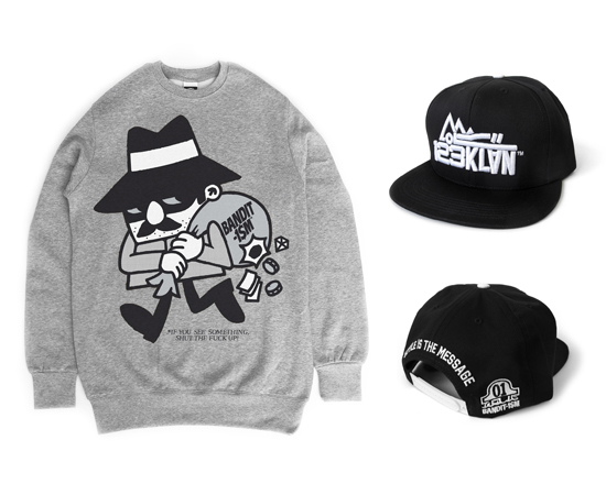 123klan bandit1sm crewneck snapback teeshirt Script Mascot crest logo streetwear