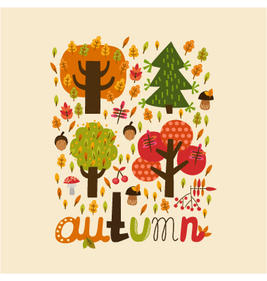 pattern print autumn forest Tree  weather season