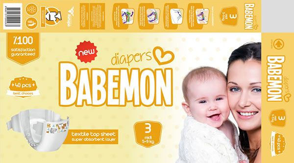 baby diaper babemon diaper packaging Diaper Branding baby care