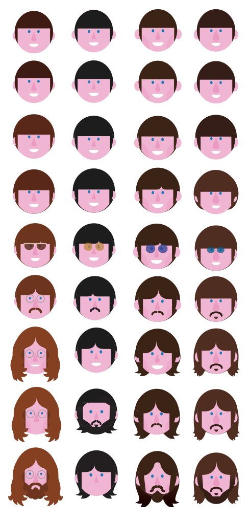 Beatles evolution Lennon McCartney harrison star Style vector Vectorial