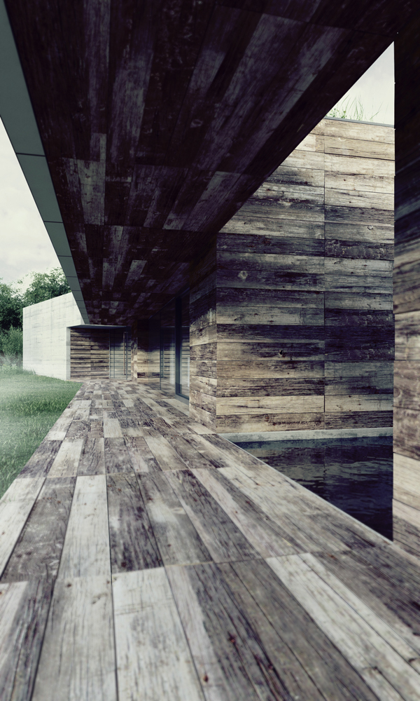 JR house concrete wood poland poznan visualization architectural visualization