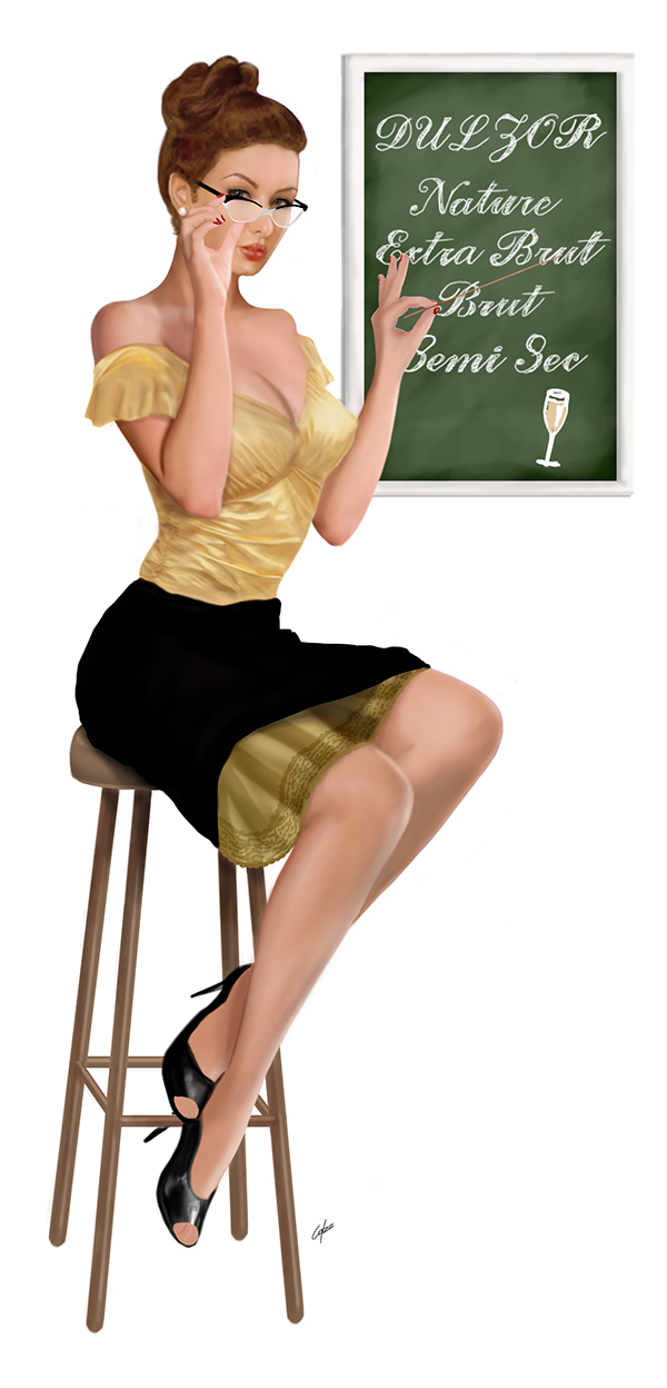 vintage girl pinup Champagne bartender explorer teacher drunk beach girl se...