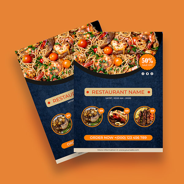 restaurant food menu flyer