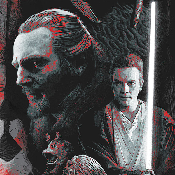 Darth Maul devin schoeffler Digital Art  graphic design  Lucasfilm movie poster Movies prequels sci-fi star wars