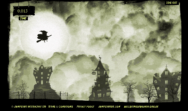 Jumpstart game Halloween spooky Fun witch UI Flappybird