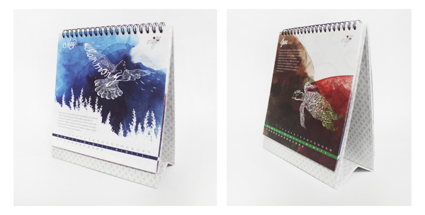 peacock lion crane eagle owl dove Turtle deer fish elephant horse butterfly NIFT Diary Calender