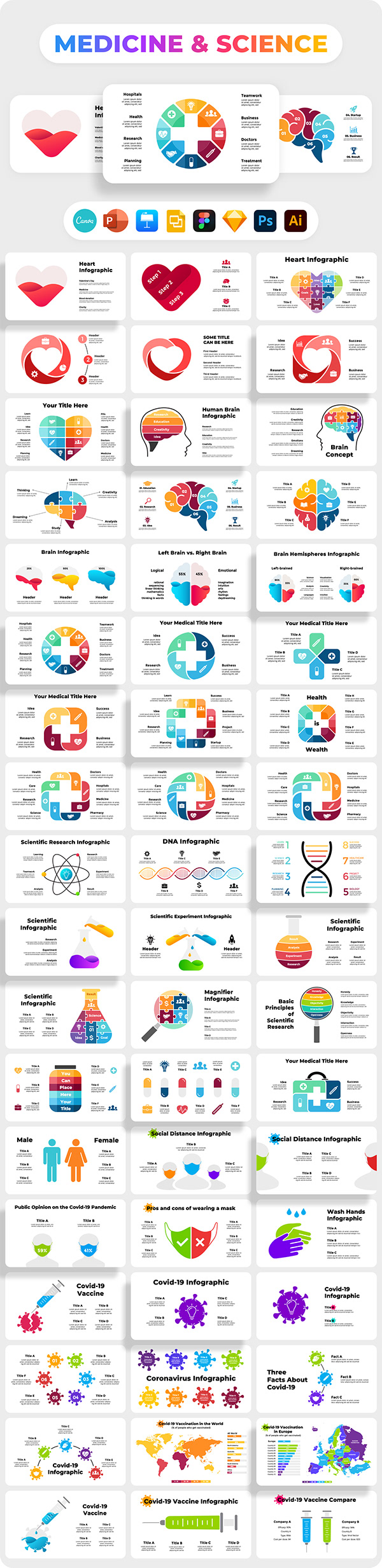 Free Medical Scientific Infographic Template PowerPoint