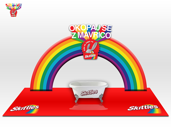 skittles rainbow bath tub
