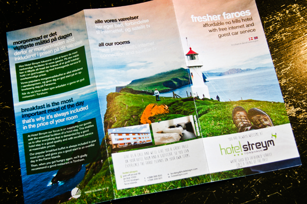 hotel  hotel streym  faroe islands  Faroes  brochure  m65  tourism   Travel  vacation  folder