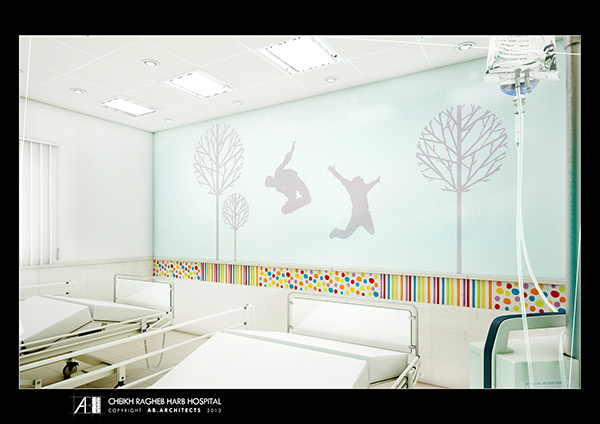 hospital Interior design emergency department kids concept modern 3d max photoshop