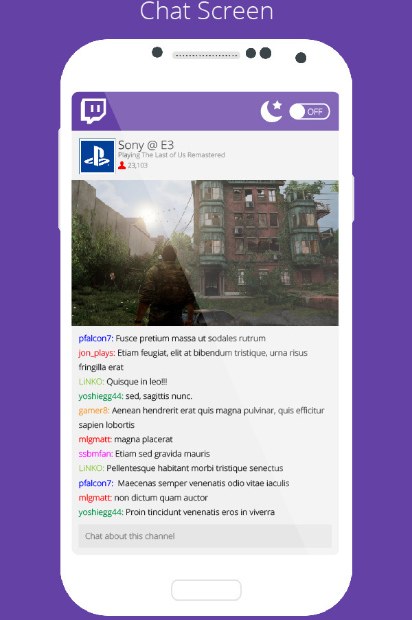 Twitch twitchtv android app redesign concept UI user interface