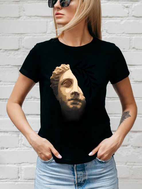 T shirt design inspired by Ancient Greece sculpture