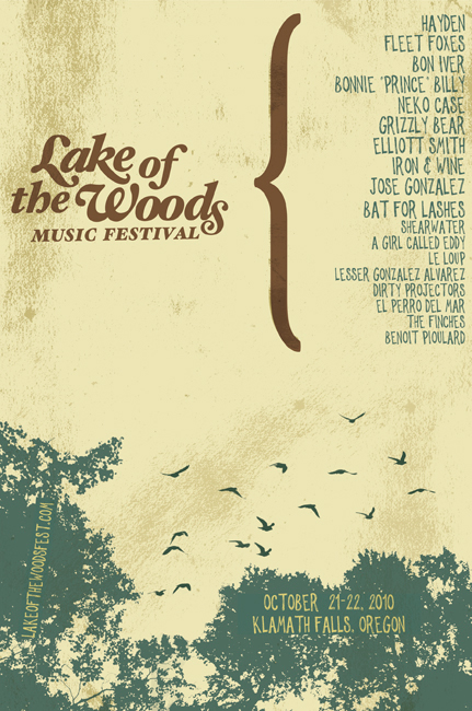 lake of the woods Music Festival rustic folk type treatment poster tyler school of art Graphic and Interactive Design